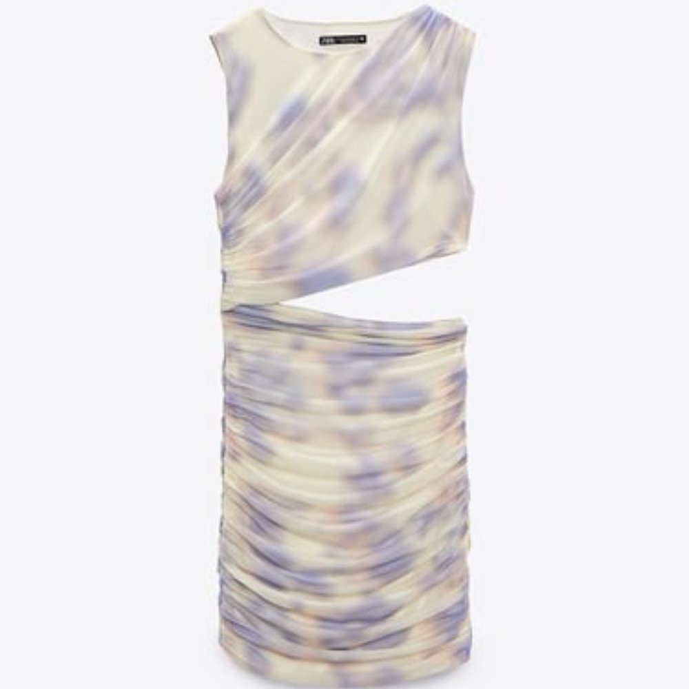 ZARA Women’s Cut Out Printed Tulle Dress Size M NWT - New Women | Color: Purple